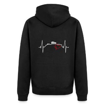 Athènes Skyline Heartbeat Grèce Acropole - Veste à capuche bio Premium Unisexe - noir - Dos - Nico (187cm)