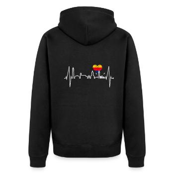 Sylt Skyline Nordsee Herzschlag Nordfriesen Sylter - Unisex Premium Bio Zip Hoodie - Schwarz - Hinten - Nico (187cm)