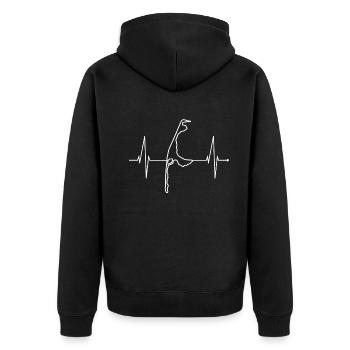Sylt Skyline Nordsee Herzschlag Nordfriesen Sylter - Unisex Premium Bio Zip Hoodie - Schwarz - Hinten - Nico (187cm)