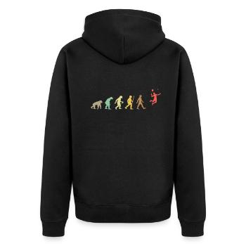 Badminton Retro shuttlecock Evolution - Veste à capuche bio Premium Unisexe - noir - Dos - Nico (187cm)