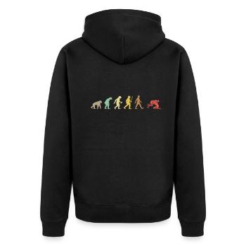 Wrestling Retro Martial Arts Evolution wrestler - Unisex Premium Organic Zip Hoodie - black - Back - Nico (187cm)