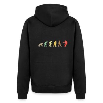 Snowboarden Retro Snowboard Evolution Snowboarder - Unisex Premium Bio Zip Hoodie - Schwarz - Hinten - Nico (187cm)