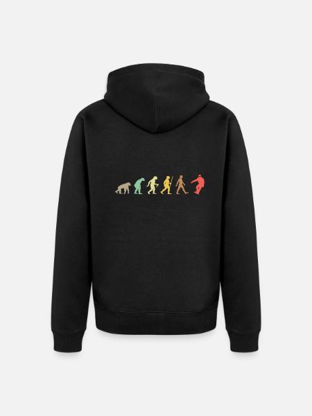Snowboarding Retro Snowboard Evolution Snowboarder - Unisex Premium Organic Zip Hoodie - black