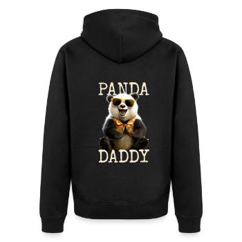 Panda Daddy Papa Pandas Father's Day Panda Bear Bear Dad - Unisex Premium Organic Zip Hoodie - black - Back - Nico (187cm)