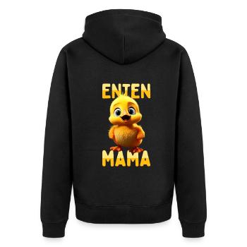 Ducks Mom Mother's Day Cute Ducklings Mother Duck - Unisex Premium Organic Zip Hoodie - black - Back - Nico (187cm)