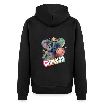 CAMERON - Beau prénom de garçon avec mignon PANDA - Veste à capuche bio Premium Unisexe - noir - Dos - Nico (187cm)
