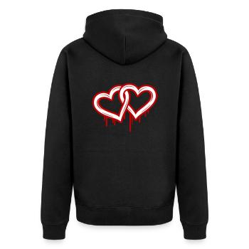 Symbole Du Coeur En Amour - Veste à capuche bio Premium Unisexe - noir - Dos - Nico (187cm)
