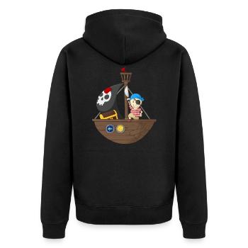 Little pirate with his ship - Unisex Premium Organic Zip Hoodie - black - Back - Nico (187cm)