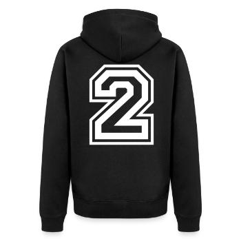 2 Numéro de numéro - Veste à capuche bio Premium Unisexe - noir - Dos - Nico (187cm)