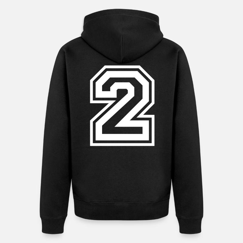 2 Numéro de numéro - Veste à capuche bio Premium Unisexe - noir