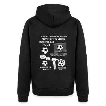 Foot Passion Homme Et Enfant Temps Libre - Veste à capuche bio Premium Unisexe - noir - Dos - Nico (187cm)