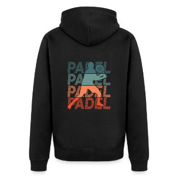 Padel Tennis Homme Padel Padel Player - Veste à capuche bio Premium Unisexe - noir - Dos - Nico (187cm)