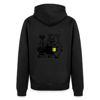 Porc Griller Bière - Veste à capuche bio Premium Unisexe - noir - Dos - Nico (187cm)