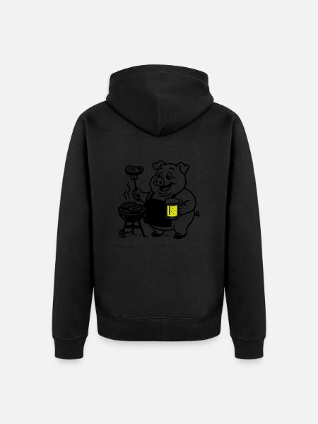 Pork Grilling Beer - Unisex Premium Organic Zip Hoodie - black
