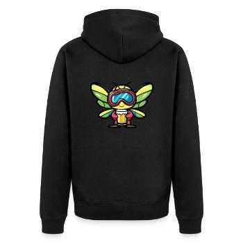 Dragonfly Après-Ski Bière Bande dessinée - Veste à capuche bio Premium Unisexe - noir - Dos - Nico (187cm)