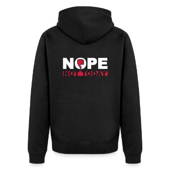 No not today - Unisex Premium Organic Zip Hoodie - black - Back - Nico (187cm)