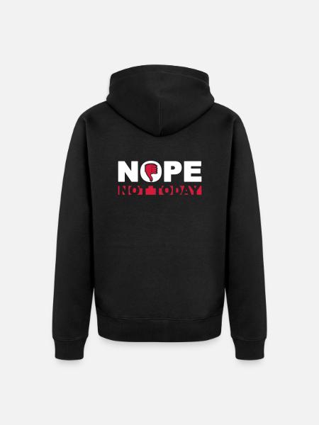 No not today - Unisex Premium Organic Zip Hoodie - black