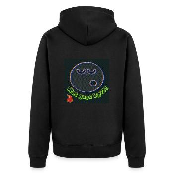 Wat gayt Up??! - Abbild - 2023 - Unisex Premium Bio Zip Hoodie - Schwarz - Hinten - Nico (187cm)