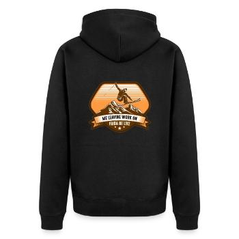 Leaving Work on Friday, Skiing, Alps, Sölden - Unisex Premium Organic Zip Hoodie - black - Back - Nico (187cm)