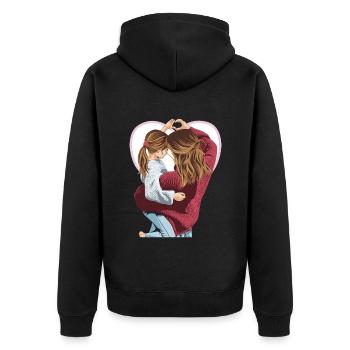 Un seul cœur - Veste à capuche bio Premium Unisexe - noir - Dos - Nico (187cm)