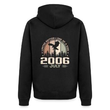 Incomparable depuis juillet 2006, 18e Anniversaire - Veste à capuche bio Premium Unisexe - noir - Dos - Nico (187cm)