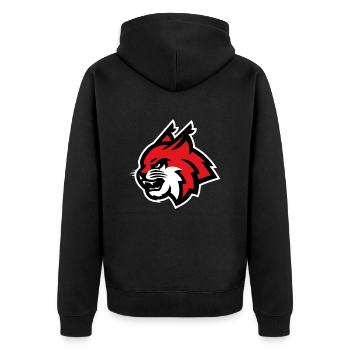Luchs - Unisex Premium Bio Zip Hoodie - Schwarz - Hinten - Nico (187cm)