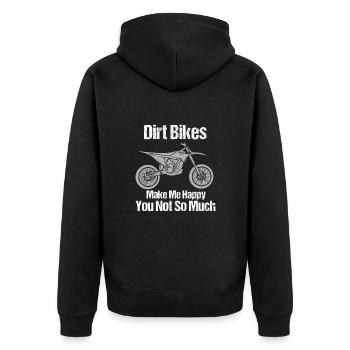 Motocross Dirt Bike Spruch Sprüche lustig - Unisex Premium Bio Zip Hoodie - Schwarz - Hinten - Nico (187cm)