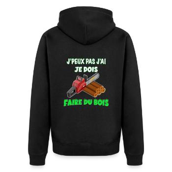 Faire Du Bois Humour Tronçonnesue - Veste à capuche bio Premium Unisexe - noir - Dos - Nico (187cm)
