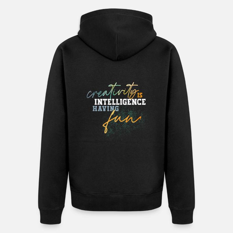 Creativity intelligence - Unisex Premium Bio Zip Hoodie - Schwarz