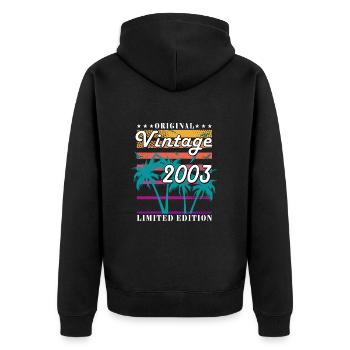 2003 Vintage Birthday Year of birth 2003 Gift - Unisex Premium Organic Zip Hoodie - black - Back - Nico (187cm)