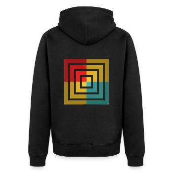 Optical illusion - Unisex Premium Organic Zip Hoodie - black - Back - Nico (187cm)