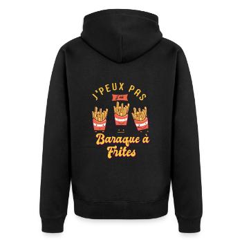je peux pas j ai baraque à frites - Veste à capuche bio Premium Unisexe - noir - Dos - Nico (187cm)