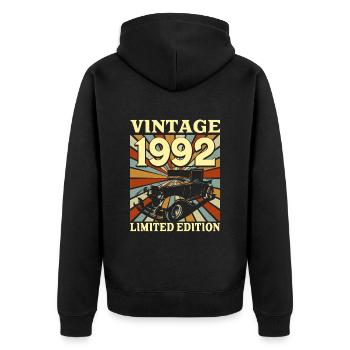 Vintage 30 Ans 1992 30e Anniversaire - Veste à capuche bio Premium Unisexe - noir - Dos - Nico (187cm)