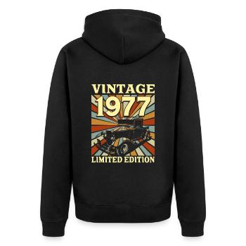Vintage 45 Years 1977 45th Anniversary - Unisex Premium Organic Zip Hoodie - black - Back - Nico (187cm)