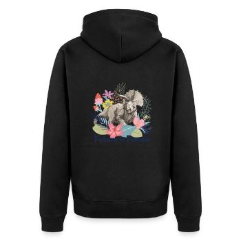 Jurassic World Styracosaurus Design De Fleurs - Veste à capuche bio Premium Unisexe - noir - Dos - Nico (187cm)