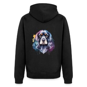 Cocker Spaniel Chien Cool Coloré Mignon - Veste à capuche bio Premium Unisexe - noir - Dos - Nico (187cm)
