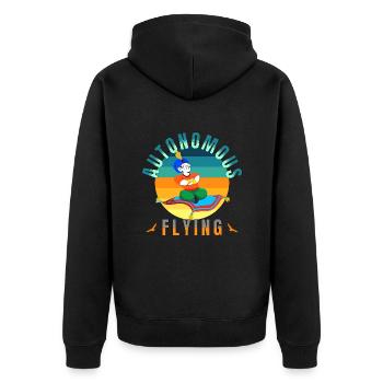autonomes fliegen keine neue technologie teppich - Unisex Premium Bio Zip Hoodie - Schwarz - Hinten - Nico (187cm)