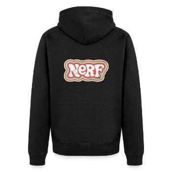 Nerf Logo Colourful Cool Design - Unisex Premium Organic Zip Hoodie - black - Back - Nico (187cm)