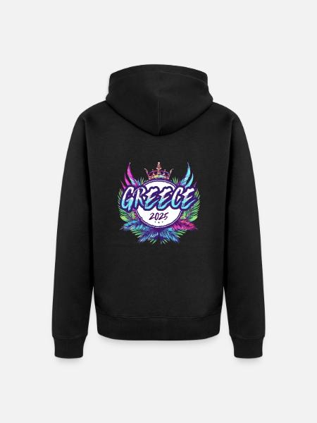 Greece 2025 Bunt - Unisex Premium Bio Zip Hoodie - Schwarz