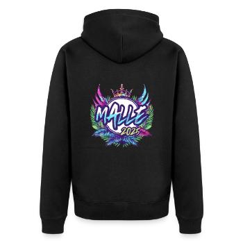 Malle 2025 Coloré - Veste à capuche bio Premium Unisexe - noir - Dos - Nico (187cm)