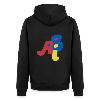 Abi - Abitur - Geschenk - Unisex Premium Bio Zip Hoodie - Schwarz - Hinten - Nico (187cm)