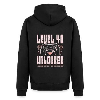 Vintage Video Games 1984 40 Years Anniversary Gamer - Unisex Premium Organic Zip Hoodie - black - Back - Nico (187cm)