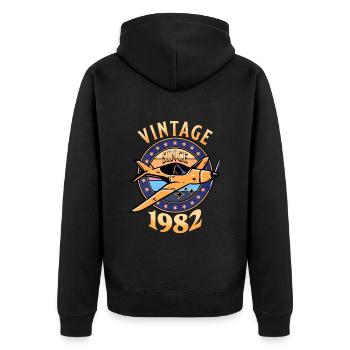 Avion Vintage 1982 40 Ans Anniversaire - Veste à capuche bio Premium Unisexe - noir - Dos - Nico (187cm)