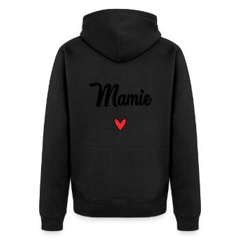 OMA. MAMA. OMA. MUTTERTAG - Unisex Premium Bio Zip Hoodie - Schwarz - Hinten - Nico (187cm)