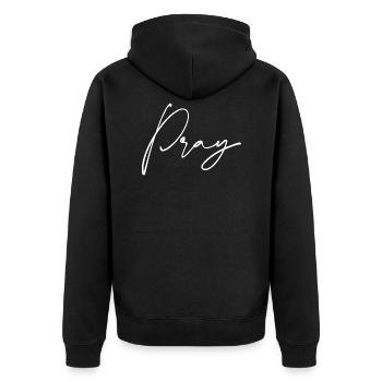 Priez priez cadeau - Veste à capuche bio Premium Unisexe - noir - Dos - Nico (187cm)
