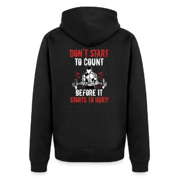 Bodybuilder Body Building Krafttraining Geschenk - Unisex Premium Bio Zip Hoodie - Schwarz - Hinten - Nico (187cm)