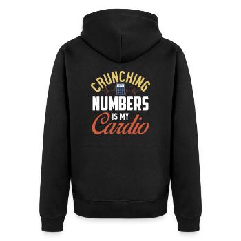 Crunching number is my cardio - funny gift - Unisex Premium Organic Zip Hoodie - black - Back - Nico (187cm)