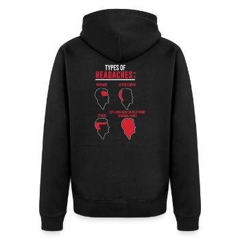 Physics Types of headaches Quantum Field Theory - Unisex Premium Organic Zip Hoodie - black - Back - Nico (187cm)