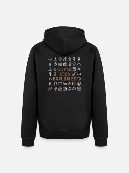 Never Stop Exploring - Unisex Premium Organic Zip Hoodie - black