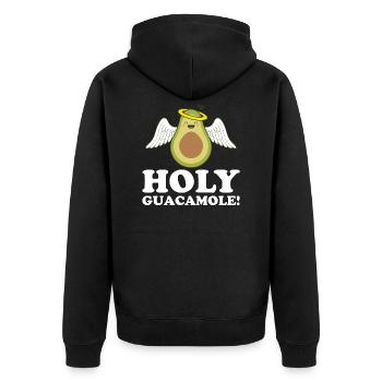 Holly Guacamole - Unisex Premium Bio Zip Hoodie - Schwarz - Hinten - Nico (187cm)